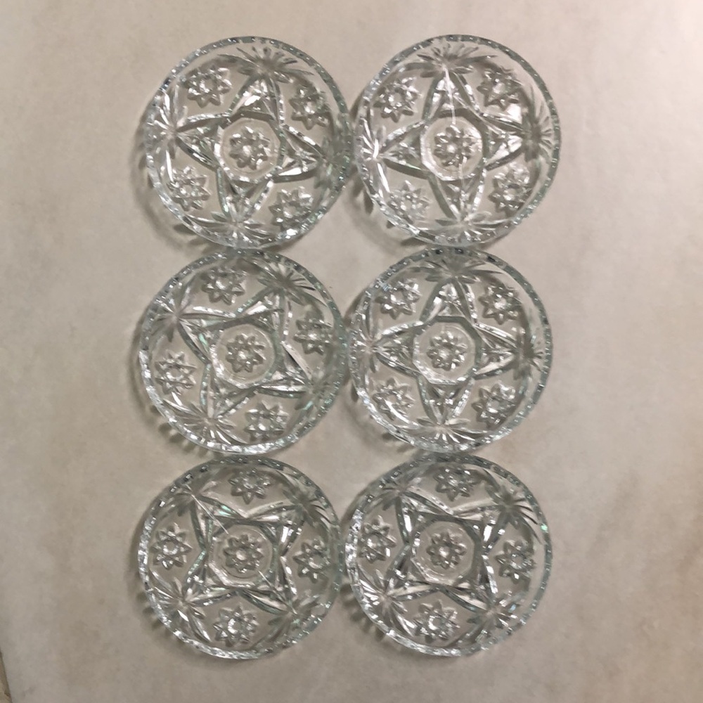 Vintage 1960’s Precut Clear by ANCHOR HOCKING Coaster Set of 6